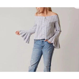 Free People Anthropologie Off Shoulder Romantic Boho Cottagecore Medium